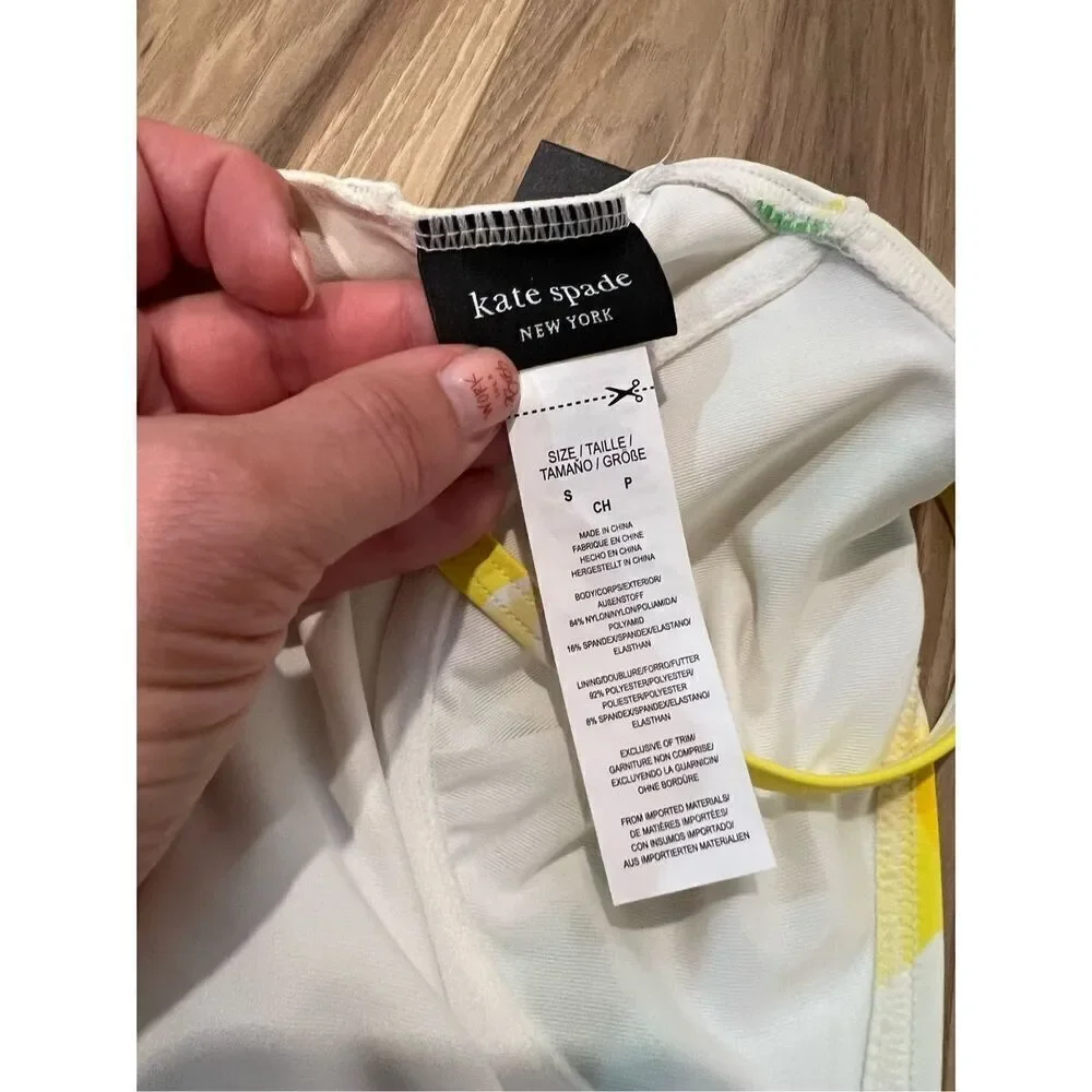 Kate Spade NWT Yellow Lemon One Piece Swimwear Sz S